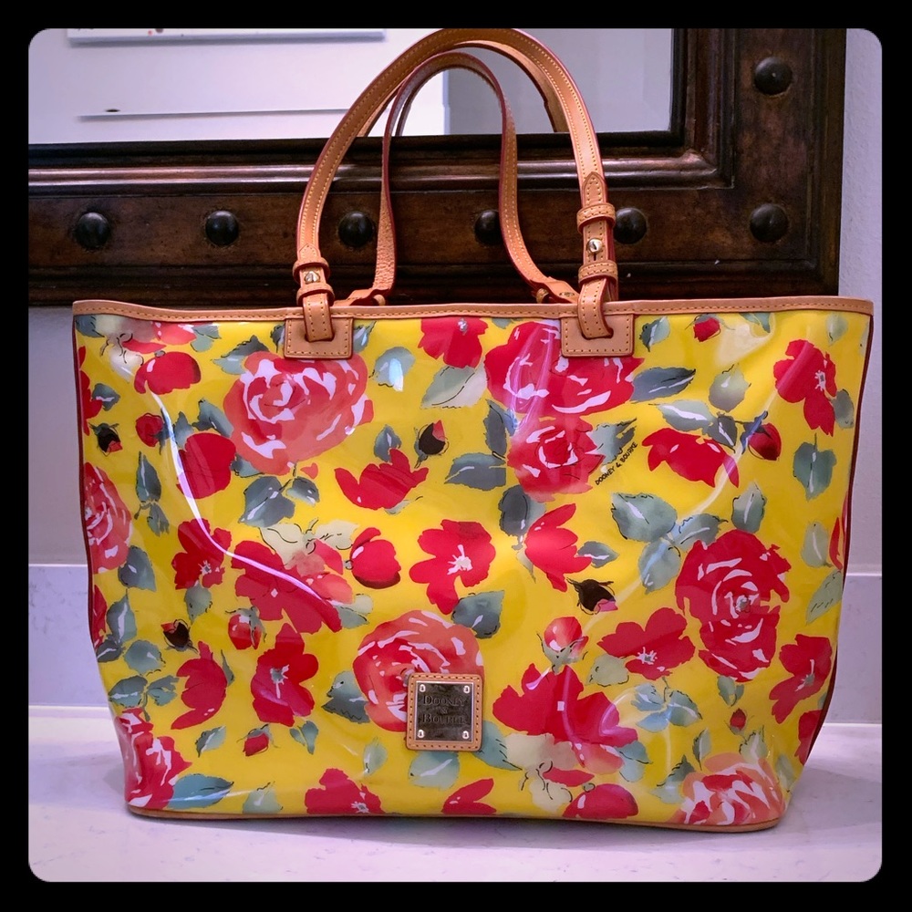 Dooney & Bourke Yellow Floral Tote/ Shoulder purse